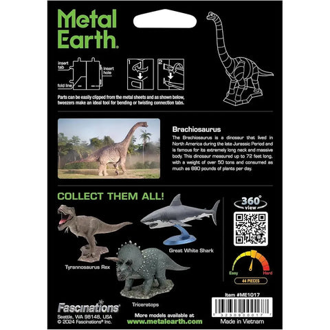 Brachiosaurus Dinosaur Figure Model Kit (Steel, Moderate Difficulty) - Fascinations - Metal Earth Series