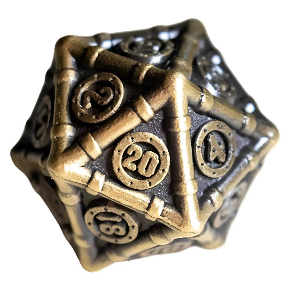 Brassworks Steampunk 7-Piece Polyhedral Dice Set - Game Master Dice