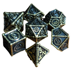 Brassworks Steampunk Dice Set (7 Dice, Polyhedral) - Game Master Dice