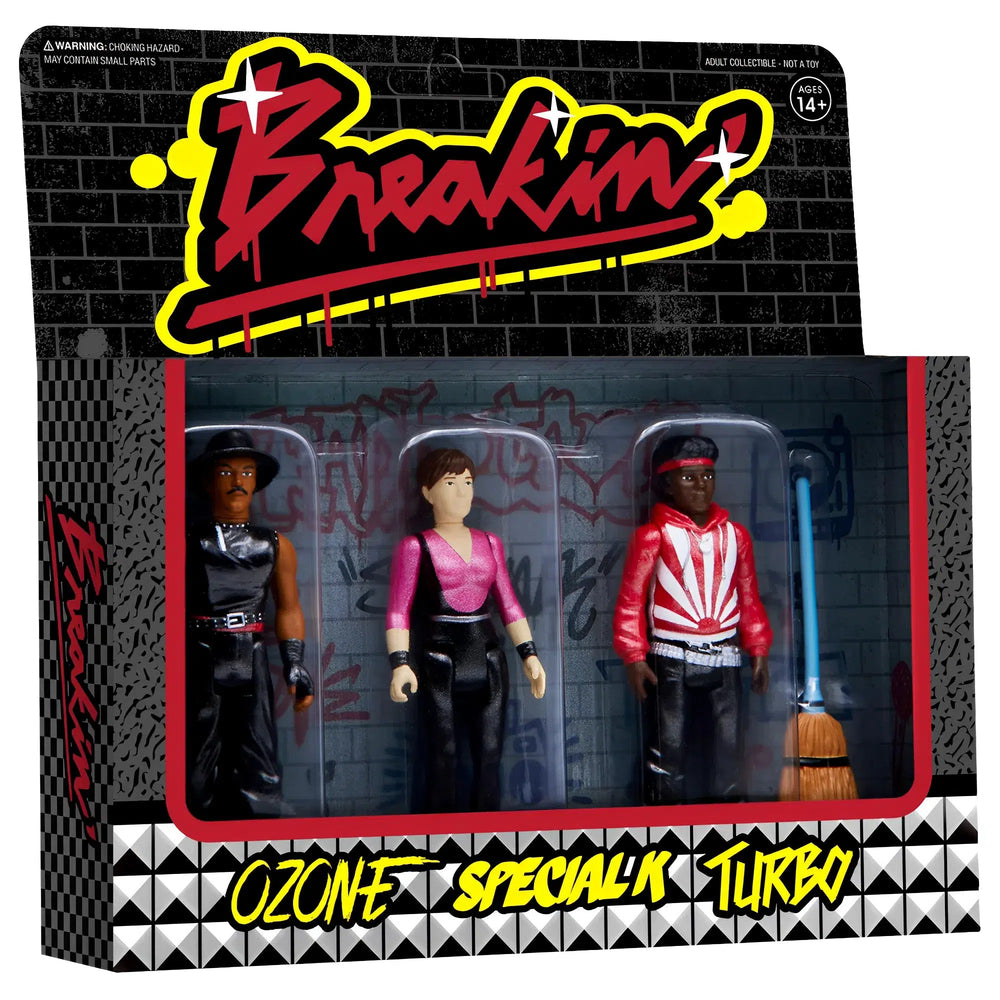 Breakin’ - Ozone, Special K, Turbo Action Figures Boombox Pack - Super7 - Reaction Figures Series