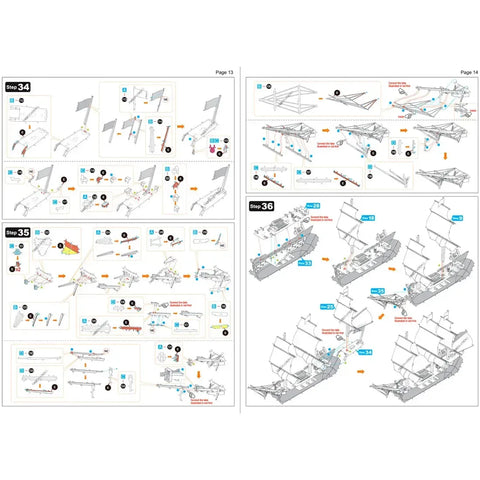 British Royal Navy - HMS Victory Ship Figure Model Kit (1:370 Scale, Steel, Challenging Difficulty) - Fascinations - Metal Earth Premium Series
