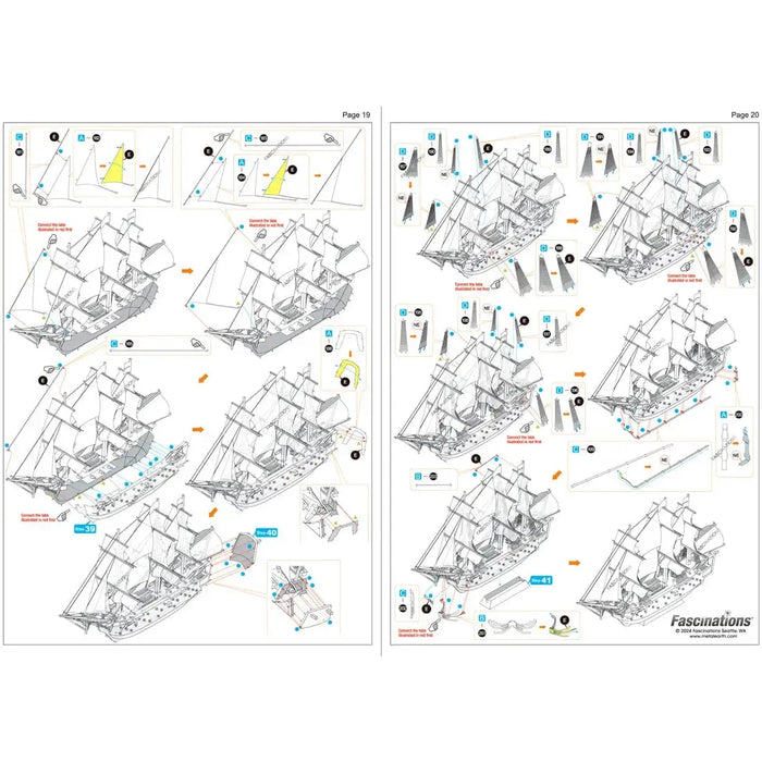 British Royal Navy - HMS Victory Ship Figure Model Kit (1:370 Scale, Steel, Challenging Difficulty) - Fascinations - Metal Earth Premium Series