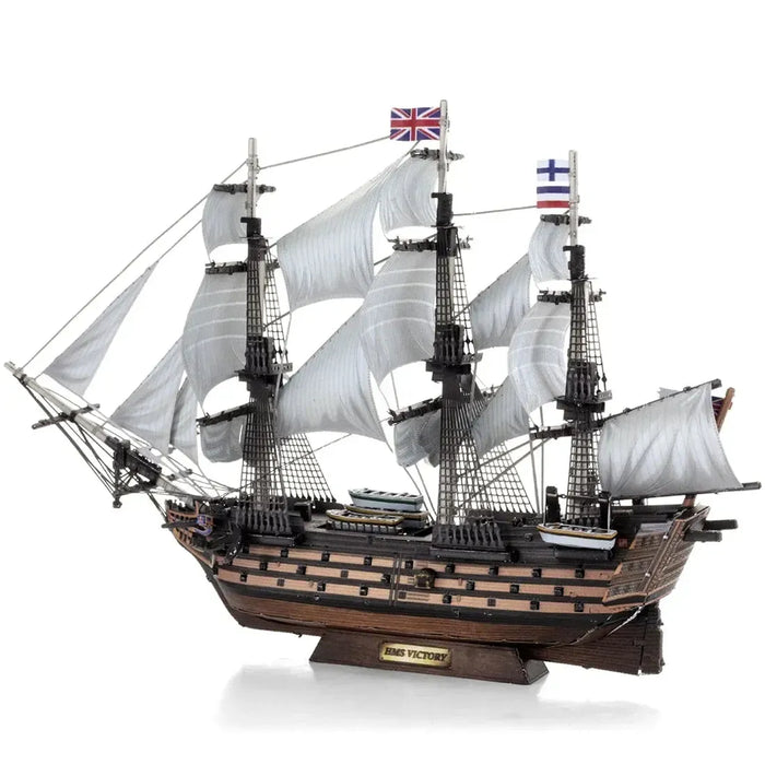 British Royal Navy - HMS Victory Ship Figure Model Kit (1:370 Scale, Steel, Challenging Difficulty) - Fascinations - Metal Earth Premium Series