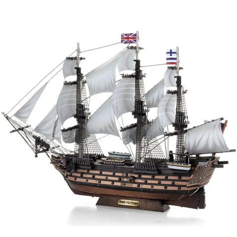 British Royal Navy - HMS Victory Ship Figure Model Kit (1:370 Scale, Steel, Challenging Difficulty) - Fascinations - Metal Earth Premium Series