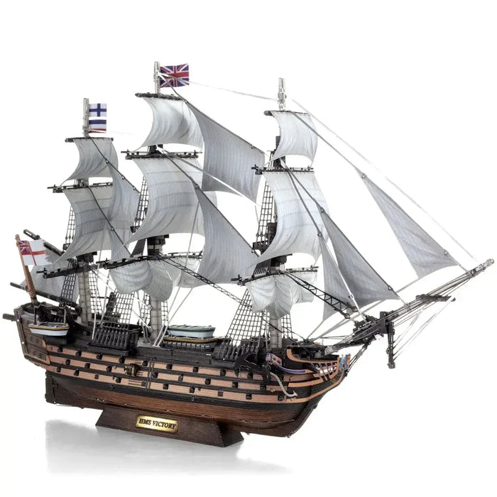 British Royal Navy - HMS Victory Ship Figure Model Kit (1:370 Scale, Steel, Challenging Difficulty) - Fascinations - Metal Earth Premium Series
