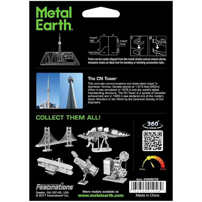 CN Tower Building 3D Figure Model Kit (Steel, Moderate Difficulty) - Fascinations - Metal Earth Series - (2022)