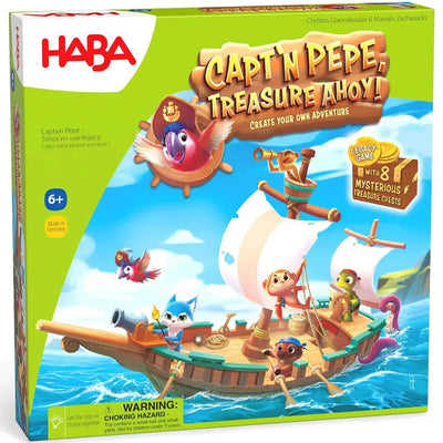 Capt'n Pepe: Treasure Ahoy! - Cooperative Pirates Board Game for Family, Adults, and Children (2-5 Players, Ages 6+) - HABA