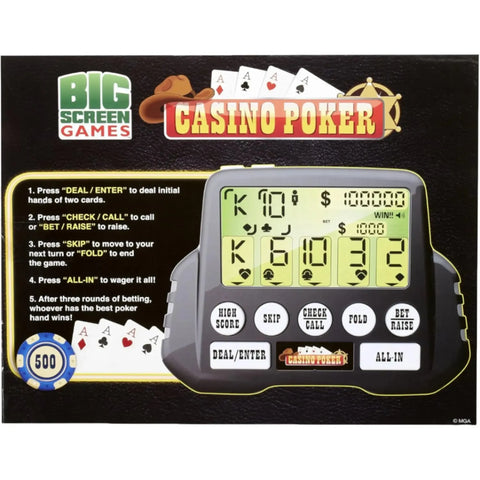 Casino Poker - Electronic Handheld Game - Big Screen Games - (2017)