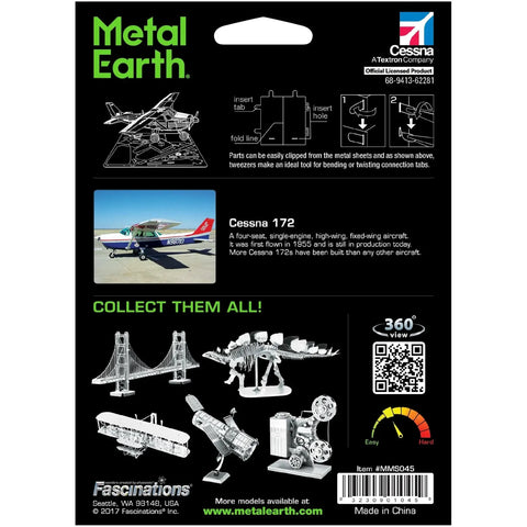 Cessna 172 Airplane Figure Model Kit (Steel, Moderate Difficulty) - Fascinations - Metal Earth Series - (2023) - Image 3