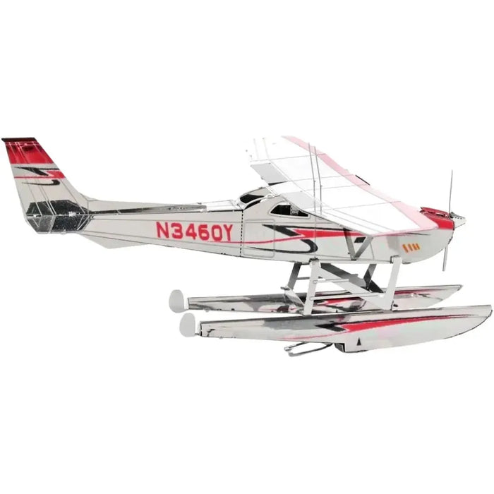 Cessna 182 Floatplane Plane Figure Model Kit (Steel, Moderate Difficulty) - Fascinations - Metal Earth Series