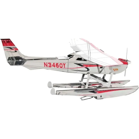 Cessna 182 Floatplane Plane Figure Model Kit (Steel, Moderate Difficulty) - Fascinations - Metal Earth Series