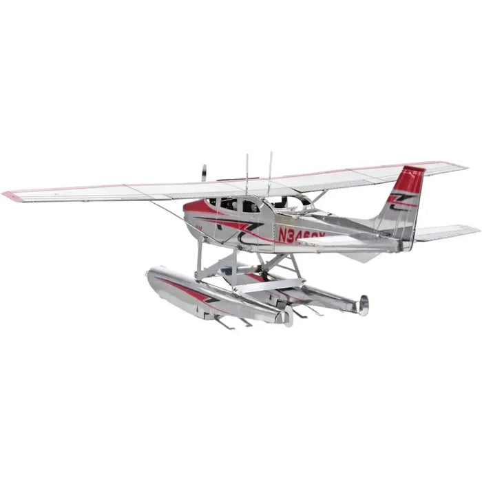 Cessna 182 Floatplane Plane Figure Model Kit (Steel, Moderate Difficulty) - Fascinations - Metal Earth Series