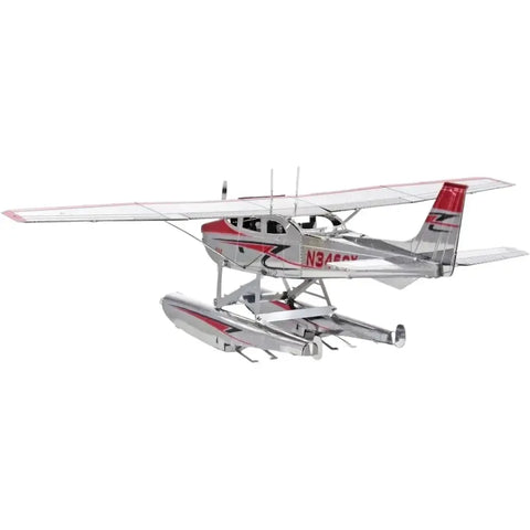 Cessna 182 Floatplane Plane Figure Model Kit (Steel, Moderate Difficulty) - Fascinations - Metal Earth Series