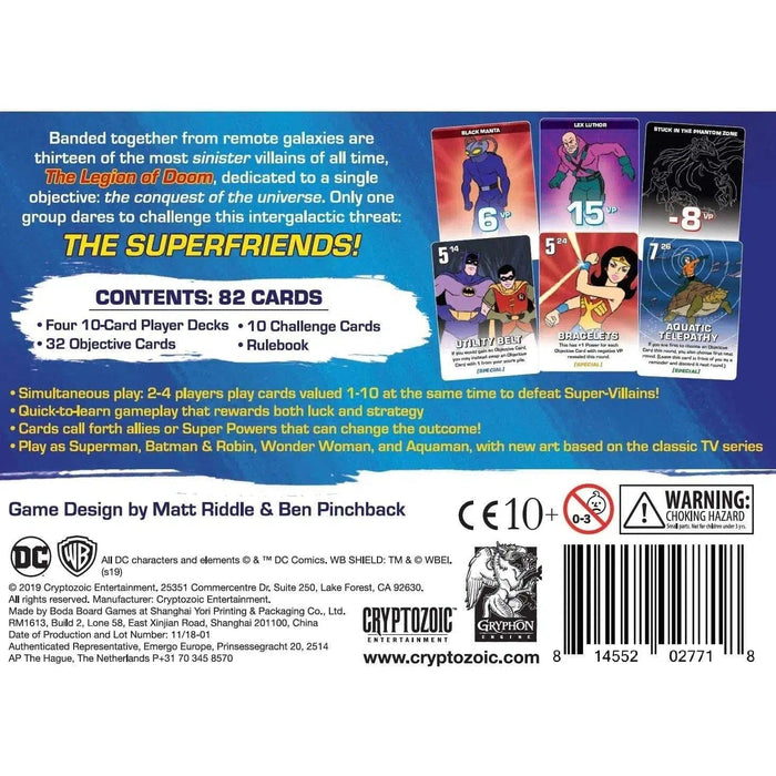Challenge of the Superfriends [DC Comics] - Party Superhero Card Game For Family, Adults & Children (2-4 Players, Ages 10+) - Cryptozoic Entertainment