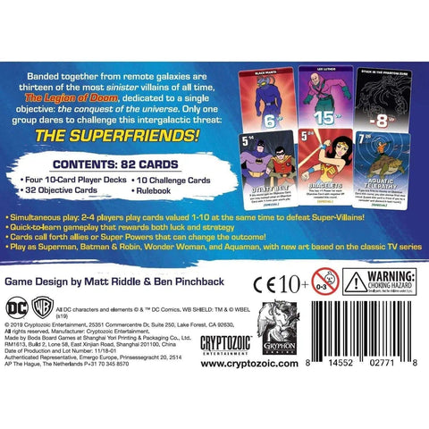 Challenge of the Superfriends [DC Comics] - Party Superhero Card Game For Family, Adults & Children (2-4 Players, Ages 10+) - Cryptozoic Entertainment