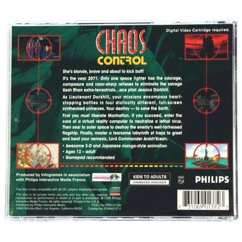 Chaos Control - Anime Rail Shooter Video Game (1 Player, Ages 12+) - Philips CD-i - (1995)