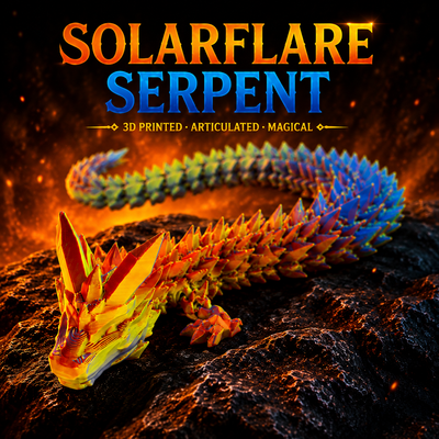 Solarflare Serpent Dragon Hatchling Toy Figure with Egg (3D Printed) - Wonderland Workshop