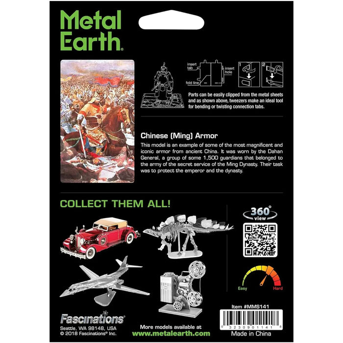 Chinese Ming Warrior Armor Figure Model Kit (Steel, Moderate Difficulty) - Fascinations - Metal Earth Series - (2022)