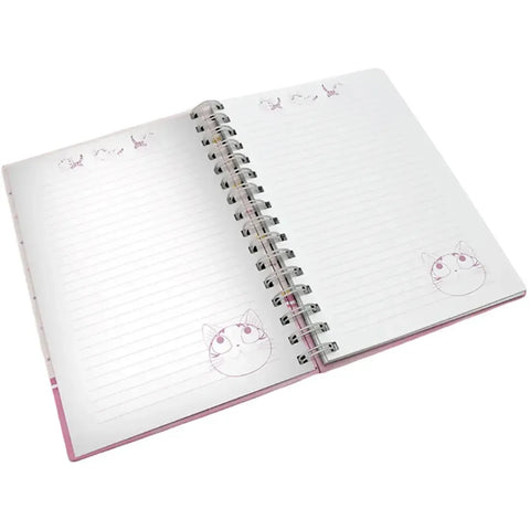 Chi's Sweet Home - Purrty in Pink Hardcover Spiral Bound Notebook (8.75