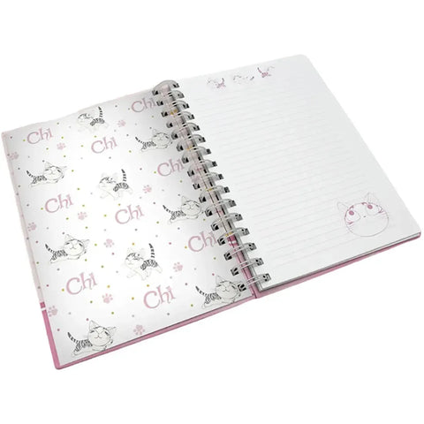 Chi's Sweet Home - Purrty in Pink Hardcover Spiral Bound Notebook (8.75