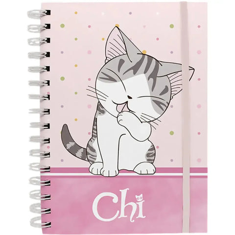 Chi's Sweet Home - Purrty in Pink Hardcover Spiral Bound Notebook (8.75