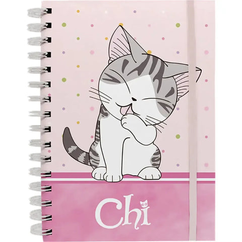 Chi's Sweet Home - Purrty in Pink Hardcover Spiral Bound Notebook (8.75