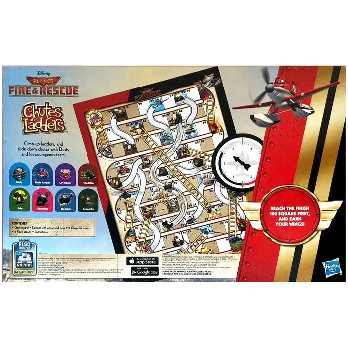 Chutes and Ladders: Disney's Planes Fire & Rescue Edition - Dice-Based Animation Board Game for Family, and Children (2-4 Players, Ages 3+) - Hasbro