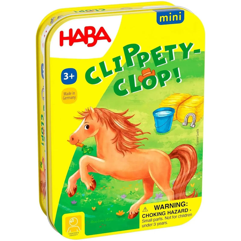 Clippety-Clop! Mini - Dice-Based Horses Board Game for Family, Adults, and Children (2-4 Players, Ages 3+) - HABA
