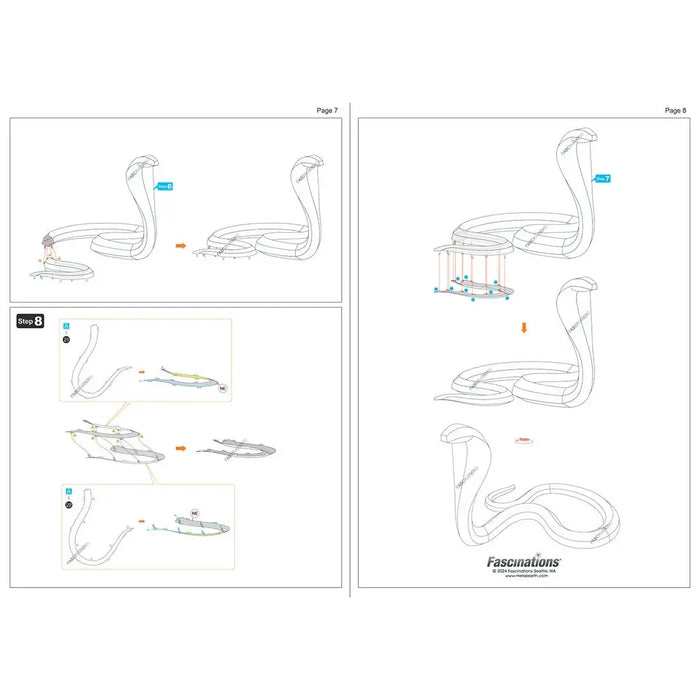 Cobra Snake Figure Model Kit (Steel, Moderate Difficulty) - Fascinations - Metal Earth Series