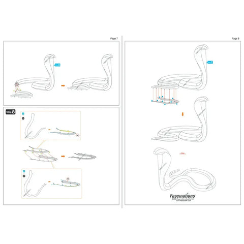 Cobra Snake Figure Model Kit (Steel, Moderate Difficulty) - Fascinations - Metal Earth Series