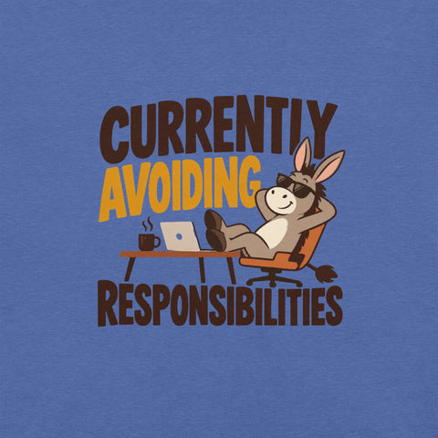 Currently Avoiding Responsibilities T-Shirt - Funny Lazy Donkey Graphic Tee - Image 10