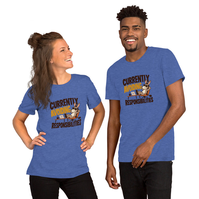 Currently Avoiding Responsibilities T-Shirt - Funny Lazy Donkey Graphic Tee