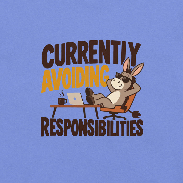 Currently Avoiding Responsibilities T-Shirt - Funny Lazy Donkey Graphic Tee