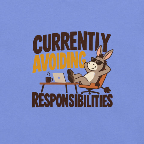 Currently Avoiding Responsibilities T-Shirt - Funny Lazy Donkey Graphic Tee - Image 14