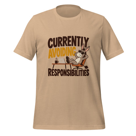 Currently Avoiding Responsibilities T-Shirt - Funny Lazy Donkey Graphic Tee - Image 17