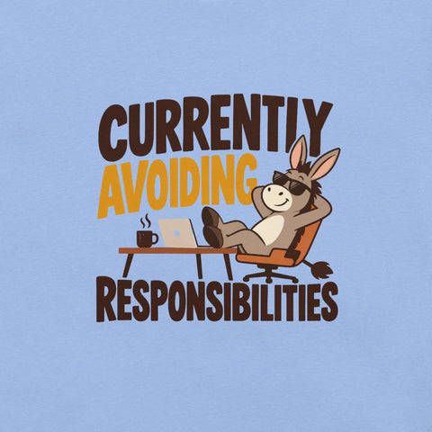 Currently Avoiding Responsibilities T-Shirt - Funny Lazy Donkey Graphic Tee - Image 22