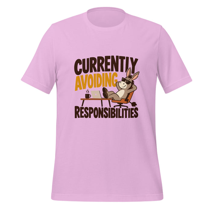 Currently Avoiding Responsibilities T-Shirt - Funny Lazy Donkey Graphic Tee
