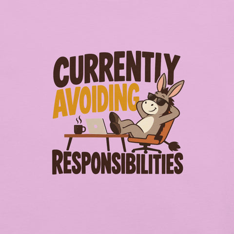 Currently Avoiding Responsibilities T-Shirt - Funny Lazy Donkey Graphic Tee - Image 26