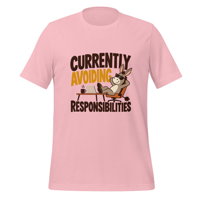 Currently Avoiding Responsibilities T-Shirt - Funny Lazy Donkey Graphic Tee