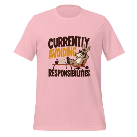 Currently Avoiding Responsibilities T-Shirt - Funny Lazy Donkey Graphic Tee - Image 29