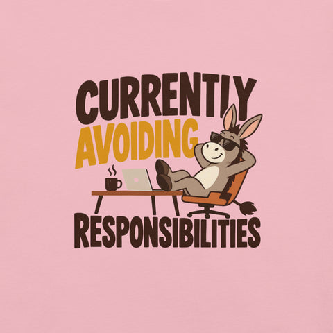 Currently Avoiding Responsibilities T-Shirt - Funny Lazy Donkey Graphic Tee - Image 30