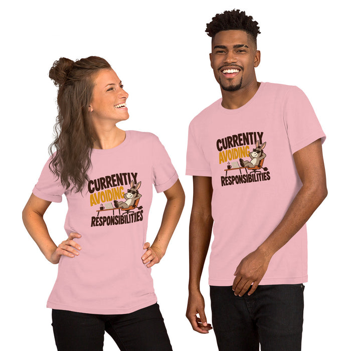 Currently Avoiding Responsibilities T-Shirt - Funny Lazy Donkey Graphic Tee