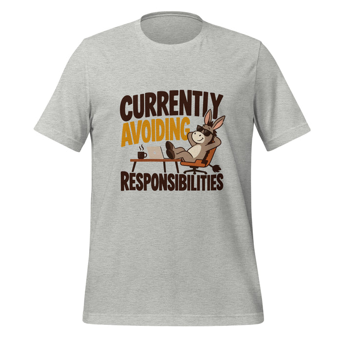 Currently Avoiding Responsibilities T-Shirt - Funny Lazy Donkey Graphic Tee