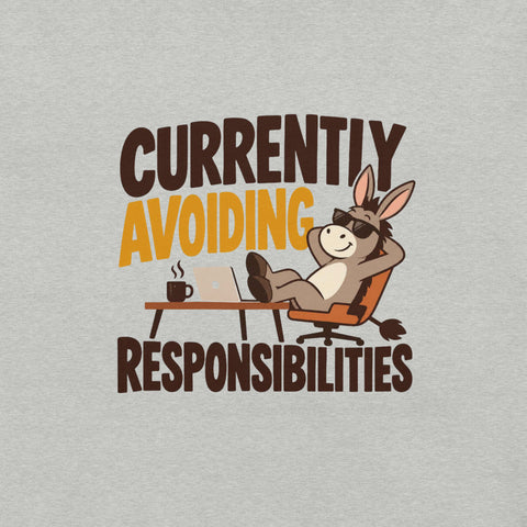 Currently Avoiding Responsibilities T-Shirt - Funny Lazy Donkey Graphic Tee - Image 34