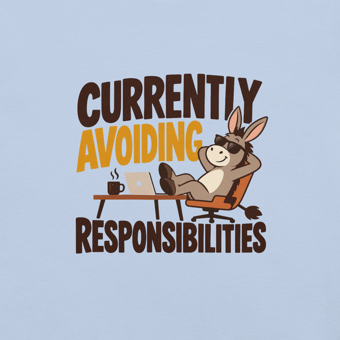 Currently Avoiding Responsibilities T-Shirt - Funny Lazy Donkey Graphic Tee
