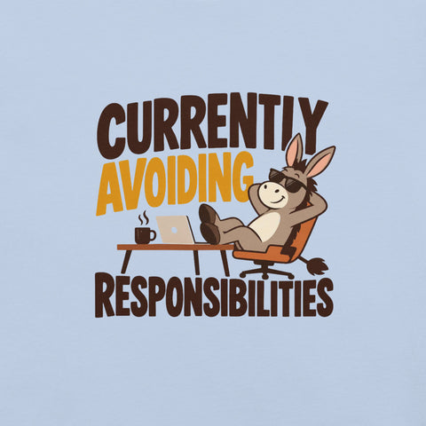 Currently Avoiding Responsibilities T-Shirt - Funny Lazy Donkey Graphic Tee - Image 38