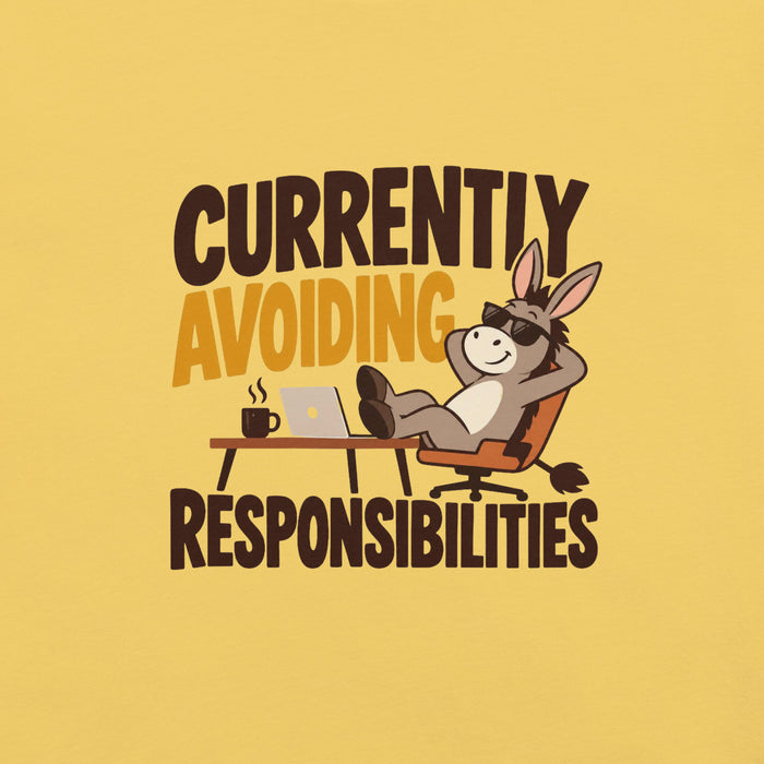 Currently Avoiding Responsibilities T-Shirt - Funny Lazy Donkey Graphic Tee