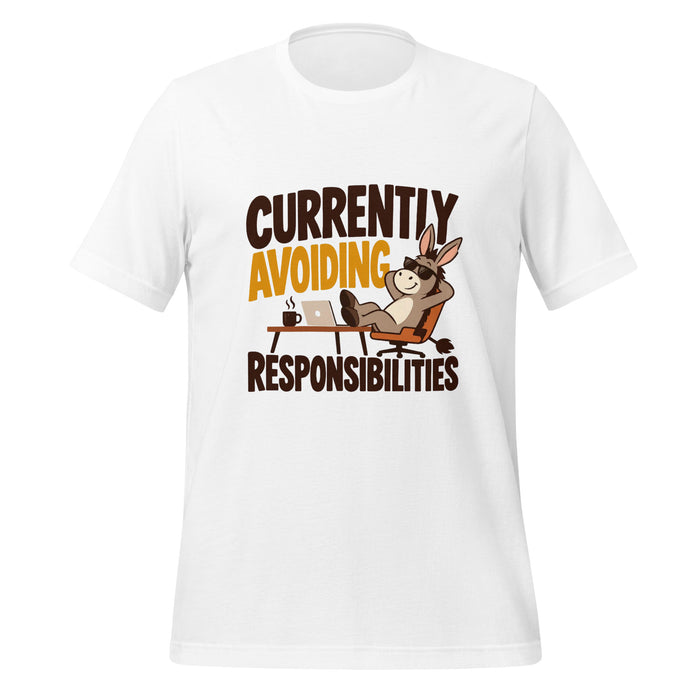 Currently Avoiding Responsibilities T-Shirt - Funny Lazy Donkey Graphic Tee