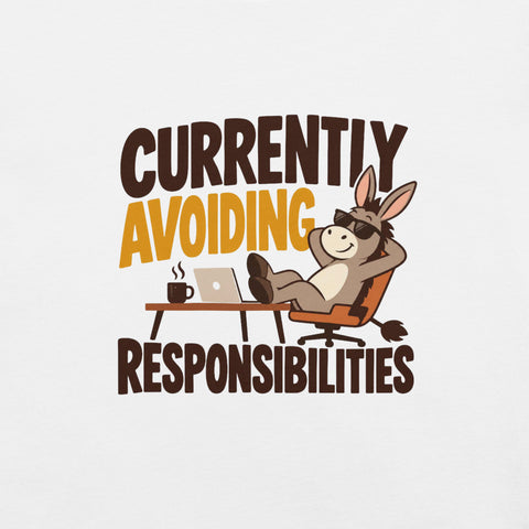 Currently Avoiding Responsibilities T-Shirt - Funny Lazy Donkey Graphic Tee - Image 46
