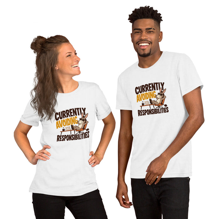 Currently Avoiding Responsibilities T-Shirt - Funny Lazy Donkey Graphic Tee